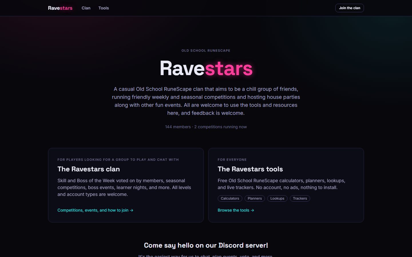 Ravestars — ravestars.cc, captured Sept 2026